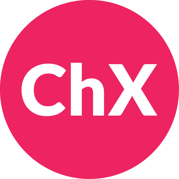 In einem roten Kreis ist in weißen Buchstaben „ChX“ zu lesen